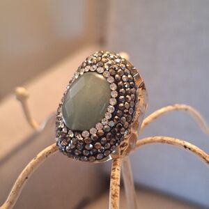 Gold and Green Statement Ring